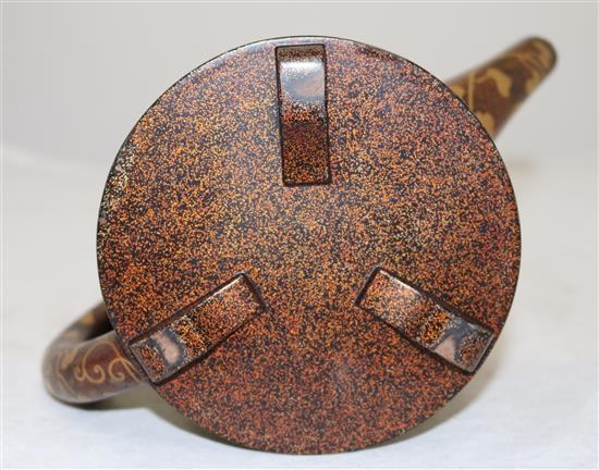 A Japanese togidashi lacquer wine pot and cover, 19th century, height 14cm